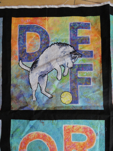 P&B Textiles Silly Siberians 100% Cotton Fabric Panel JohnVanZyle Alphabet Quilt - Picture 3 of 9
