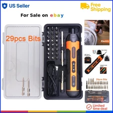 Electric Power Screwdriver Set Small Drill Impact Driver with LED USB