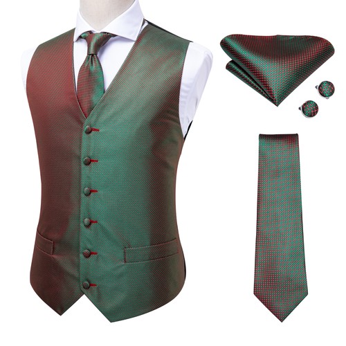 Men's Tuxedo Vest & Bowtie/Necktie Set, Classic Formal Waistcoat Paisley Floral - Picture 66 of 224