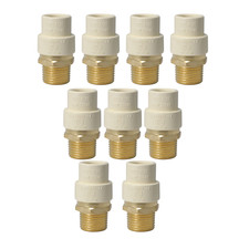 10 Pack XFITTING 1/2" Male NPT x 1/2" CPVC Adapter, Lead Free Brass, CPVC Male