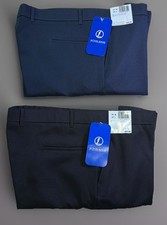 Lot Of 2 Levi Strauss Action Slacks Mens 44x34 Black Blue Flat Dress Pants NWT