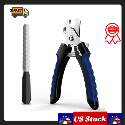 Professional Dog Nail Clippers with Safety Guard & File | Pet Trimmer for All Si
