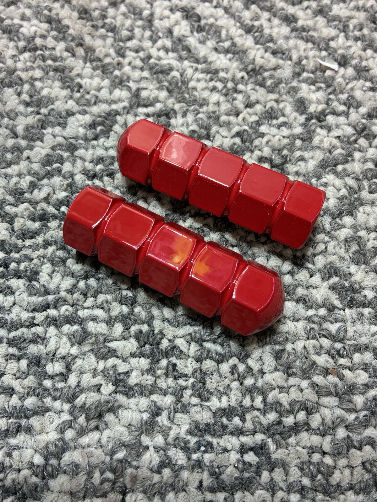 Old School Hard Luck BMX Bullet Pegs Solid 26t 3/8's Axle Fire Red