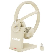 Wireless Headset with Mic for Work, Bluetooth Headphone with AI Noise Cancell...