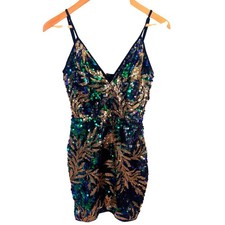 Fashion Nova Womens Dress Sz S Party Sequin Mini Cocktail