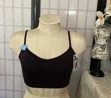 Jockey NWT L Smoothing Wire-Free Microfiber Seam-Free Remove-Pad Blk Sport Bra