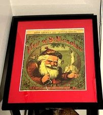 FRAMED 1869 SANTA CLAUS "NIGHT BEFORE CHRISTMAS" LITHOGRAPH BY THOMAS NAST