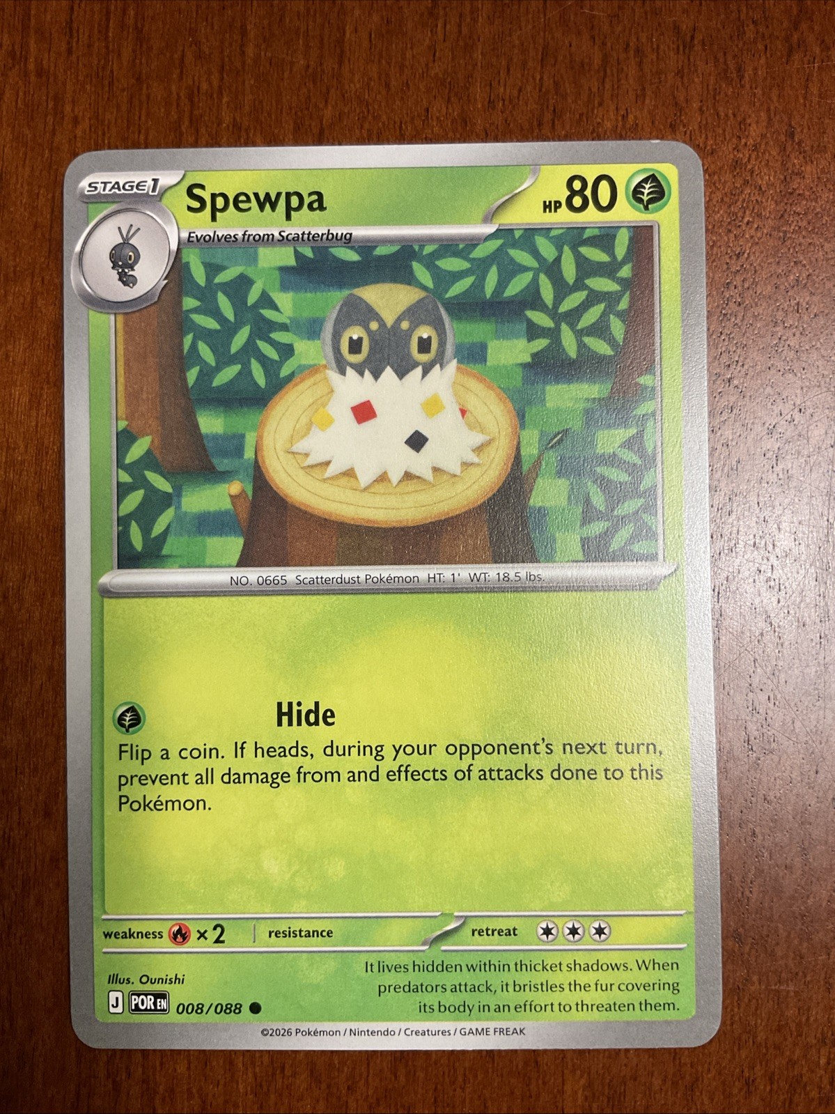 Spewpa 008/088 Perfect Order Regular Pokemon TCG Card