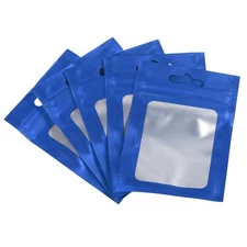 3.9x2.8" Holographic Bags, 100 Pack Aluminized Plastic Storage Bags Blue