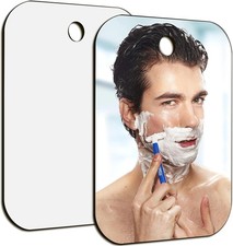 2-Pack Fogless Shower Mirrors 8"x6" Wall Hanging Bathroom Shaving Mirror New
