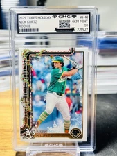 2025 Topps Holiday Nick Kurtz Rookie GMG Graded 10 Gem Mint 💎 RC 