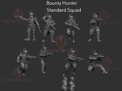 Star Wars Legion Mandalorian Bounty Hunter Standard Squad - 3D printed