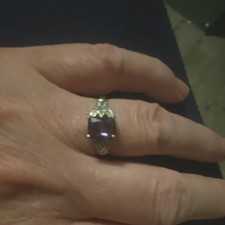 925 Sterling Silver Emerald Cut Purple Amethy...