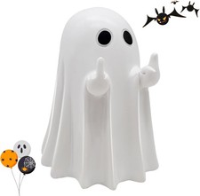 Halloween Ghost Figurine Decor, Cute Resin Middle Finger Statue,...