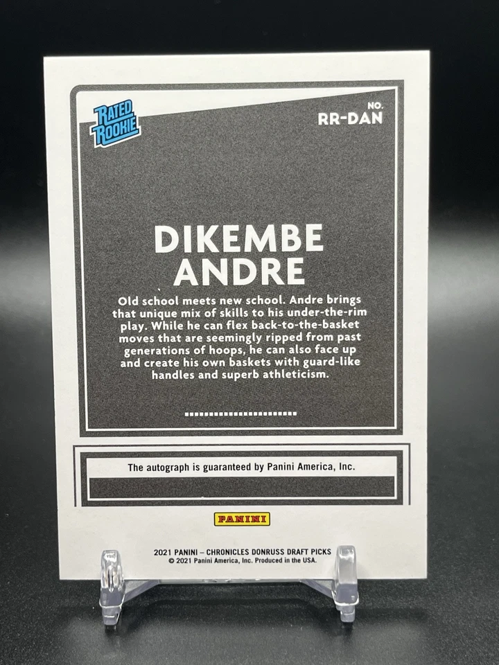 2021 Chronicles Draft Picks - Donruss Rated Rookie Auto Dikembe Andre /199  - Image 3 of 3