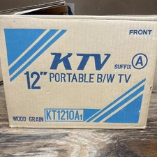Vintage KTV 12" Ivory Prison TV CRT Retro KT1210A Black&White New In Box