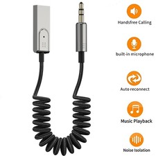 AUX To Bluetooth 5.1 Adapter 3.5mm Bluetooth Receiver Microphone For Car US
