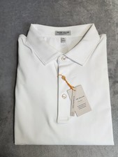 New 98 Peter Millar Summer Comfort Golf Polo Men Performance Jersey White XXL