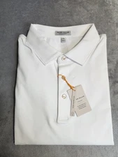 New $98 Peter Millar Summer Comfort Golf Polo Men Performance Jersey White XXL