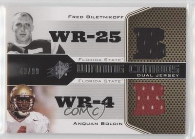 2010 SPx Winning Combos Dual Jerseys /99 Anquan Boldin Fred Biletnikoff HOF 0p5x