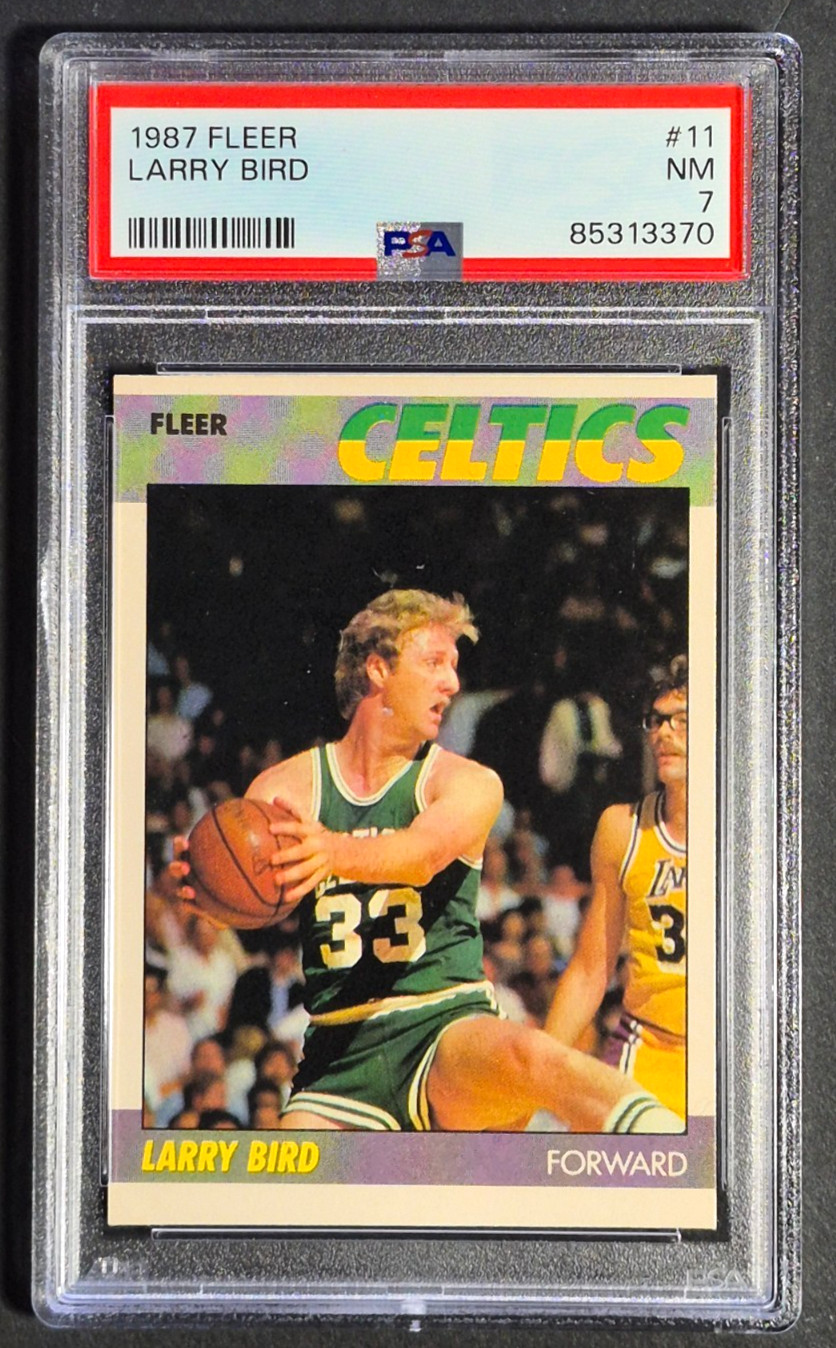 1987 1987-88 Fleer Larry Bird #11, NBA HOF Celtics, PSA 7 SHARP, New Grade