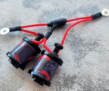 1" 8-32 Tattoo Machine Parts Coils 8 Wrap Black washers Neon Red Bats Halloween