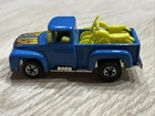 Vintage Hot Wheels Blackwall '56 Ford Hi-Tail Hauler Pickup Blue w Motorcycles