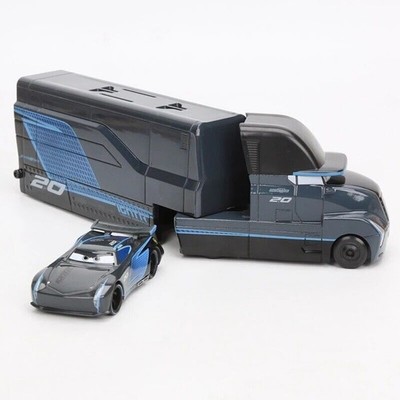 2 Stück Disney Pixar Car3 Nr.20 Jackson Storm Mack Hauler Truck + Auto Druckguss