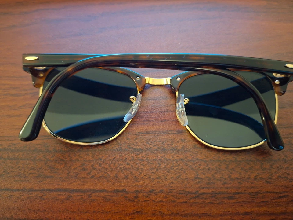 Ray-Ban Clubmaster ORB3016 sehr guter Zustand Sonnenbrille 49-21 Braun Gold+OVP, Foto 2 von 5