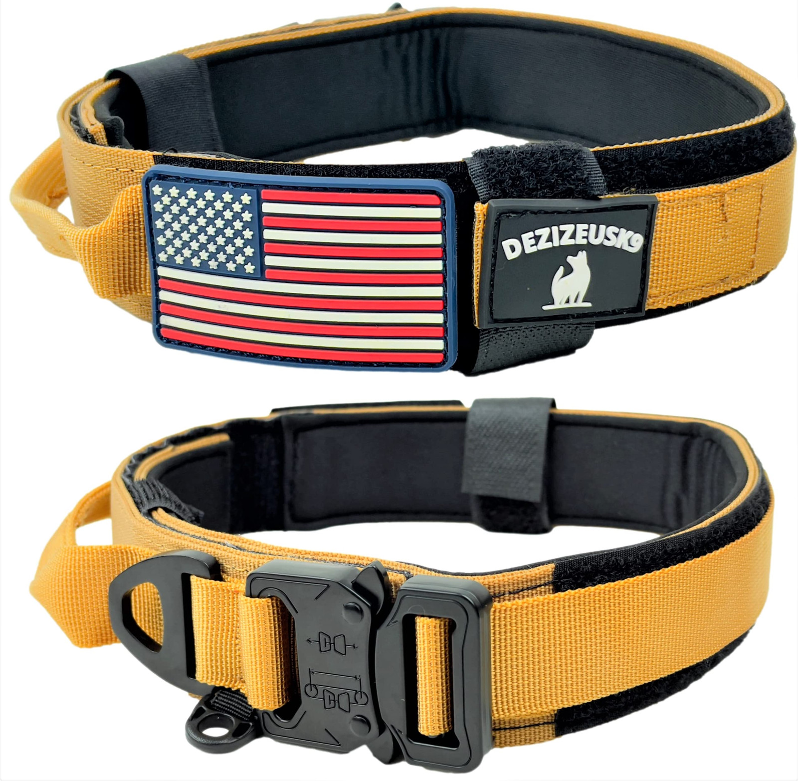 Tactical Heavy Duty Dog Collar with Handle Custom 1.5 Inch Design