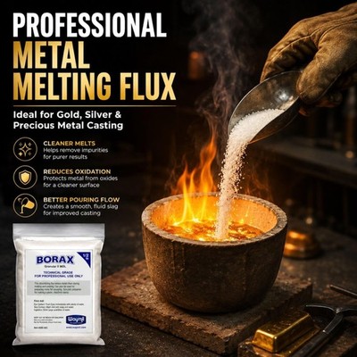 Borax Flux 8oz: Precision Flux for Clean Melting & Soldering of Precious Metals