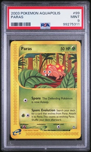 2003 POKEMON AQUAPOLIS #99 PARAS PSA 9