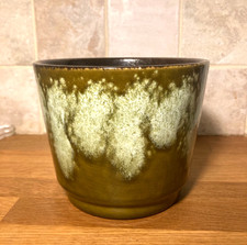 West German Mid Century Lava Planter Plant Pot Vintage 60s /70s Green & Turquois