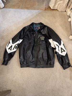 Rare Dallas STARS Men's L Leather Bomber Jacket