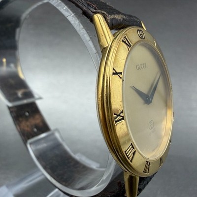 Gucci 3001M Watch Men 33mm Champagne Dial Gold plated Round  display picture 2