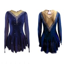 Ice Figure Skating Dress Girls Women Teens Stretchy Spandex Competition Dress