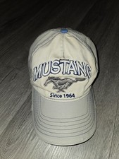 Ford Mustang Embroidery-light Gray Baseball Hat Unisex Snapback Adjustable-EUC