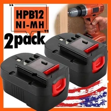 2Pack 1.3Ah HPB12 for Black and Decker 12V Battery Firestorm FSB12 FS120BX A1712