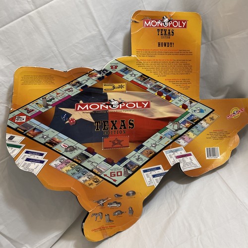 Monopoly TEXAS STATE SHAPED Edition 1999 Sealed Pieces Unused - Picture 5 of 15