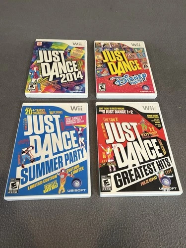 Lot of 4~Wii~JUST DANCE, Greatest Hits, Summer Party, W/ Manuals CIB Clean Discs