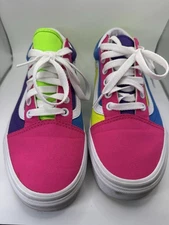 Vans Old Skool “Neon Colorblock” Canvas Skate Shoes Men’s 6 / Women’s 7.5