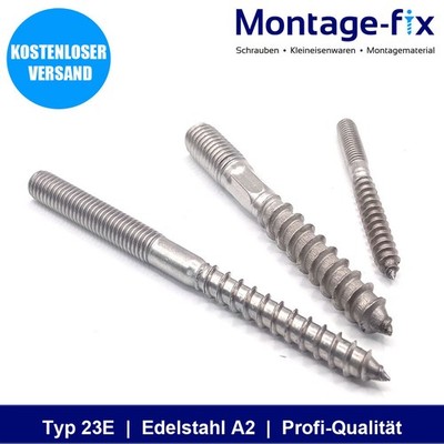 Stockschrauben M6 M8 M10 -  Edelstahl A2 V2A - Holzschrauben metrisch Schrauben