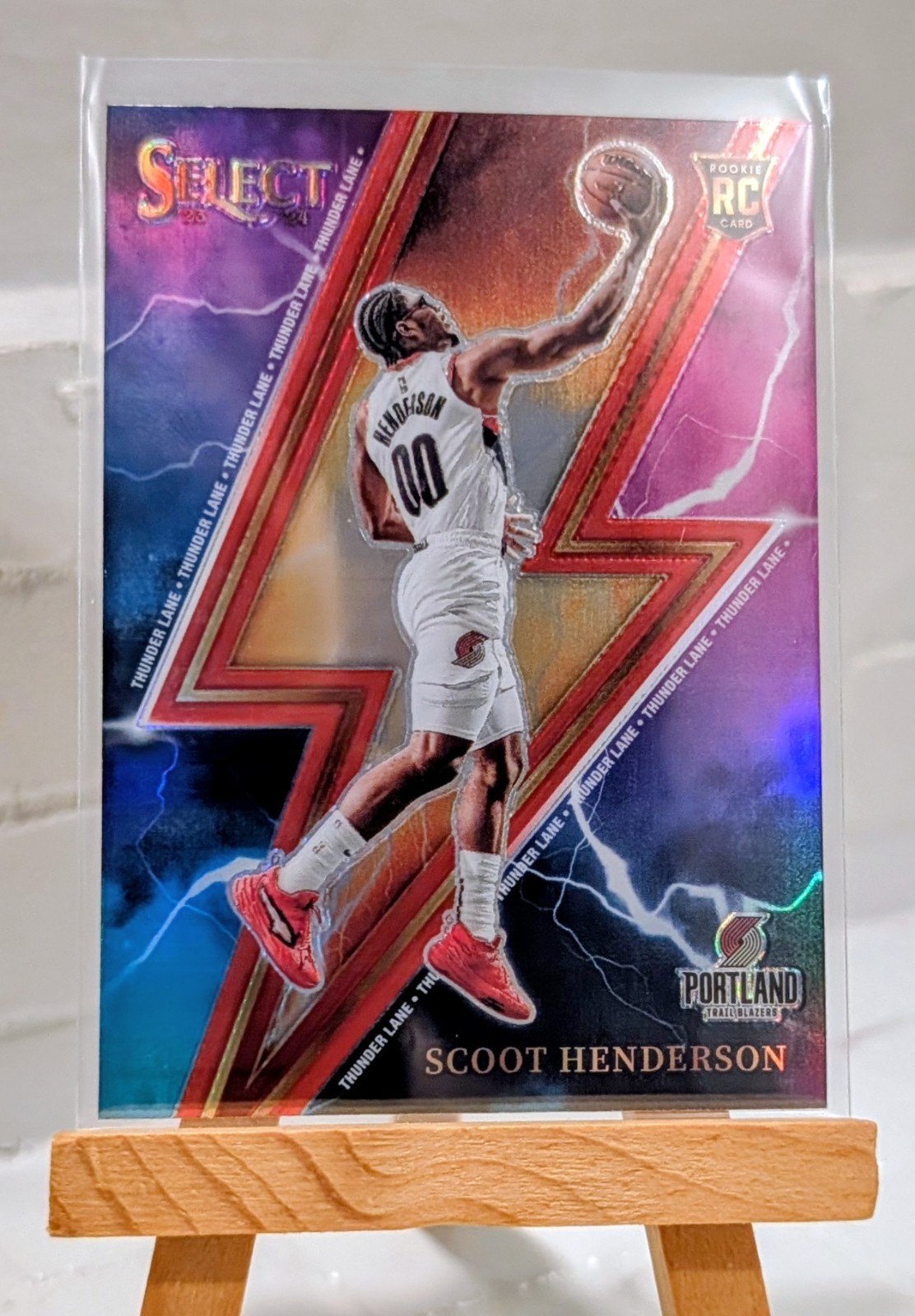 2023-24 Panini Select Scoot Henderson Red Prizm Rookie Thunder Lane #15  (RC)
