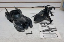1980's Vintage Batman Vehicle Lot Batmobile & Batcopter - Damaged READ