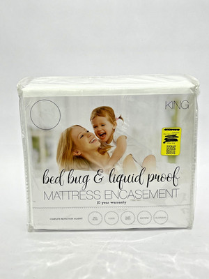 Mattress Protector Spill Proof Microfiber Premium Zipper Encasement - King NEW
