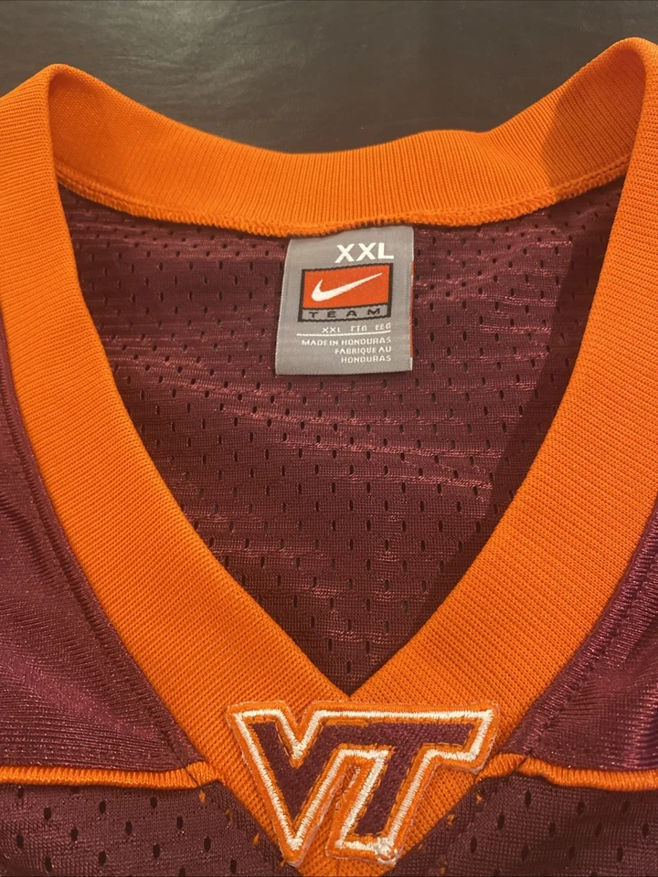 Vintage Nike Virginia Tech Hokies Jersey Mens 2XL Maroon Red Orange Athletic #28 - Image 4 of 4