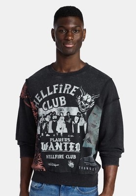 Netflix Stranger Things Hellfire Club Mens Crewneck Sweatshirt Black Medium NWT