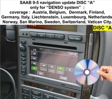 Saab 9-5 Sat Nav DVD Map Update Disc 'A' 2018 – Denso Navigation – Europe