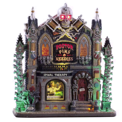 Lemax 2019 Doctor Pins & Needles Spooky Town 95443 Big Skull's Eyes Glowing RARE