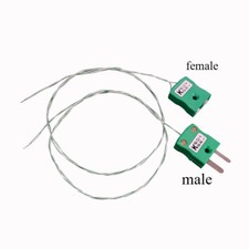 K-type thermocouple temperature measuring wire green/ white extended twisted